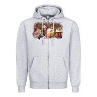 Heather Grey Hair Dresser Coffee Cups Zipper Hoodie - MaliasSmallBusiness