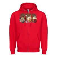 Red Hair Dresser Coffee Cups Zipper Hoodie - MaliasSmallBusiness