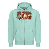 Seafoam Hair Dresser Coffee Cups Zipper Hoodie - MaliasSmallBusiness