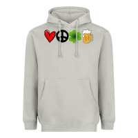 Moon Dust Funny St Patricks Day Love Peace Clover and Beer Heavyweight Hoodie - Bettercallsaul