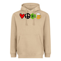 Mushroom Funny St Patricks Day Love Peace Clover and Beer Heavyweight Hoodie - Bettercallsaul