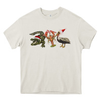 Christmas Alligator Pelican Crawfish Heavy Core Tee | Teevron