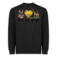 Black Peace Love Giraffes Heavyweight Sweatshirt - LillyAllenDesigns