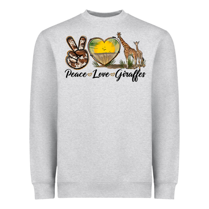 Peace Love Giraffes Heavyweight Sweatshirt by LillyAllenDesigns | Teevron