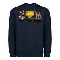 Navy Peace Love Giraffes Heavyweight Sweatshirt - LillyAllenDesigns