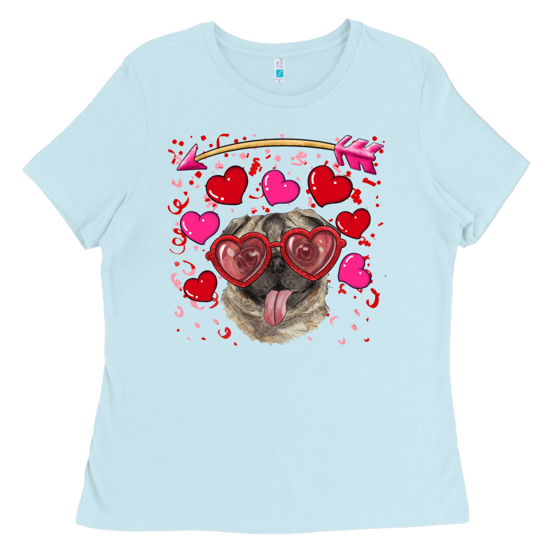 Valentine's Day  Pug Ladies Tee by RanaPortraitStore | Teevron