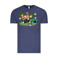 Vintage Denim easter truck with bunny Vintage Tee - AdoDesignShop