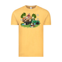 Vintage Mustard easter truck with bunny Vintage Tee - AdoDesignShop