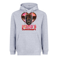 Heather Grey mama's sweetheart highland calf Heavyweight Hoodie - RanaPortraitStore