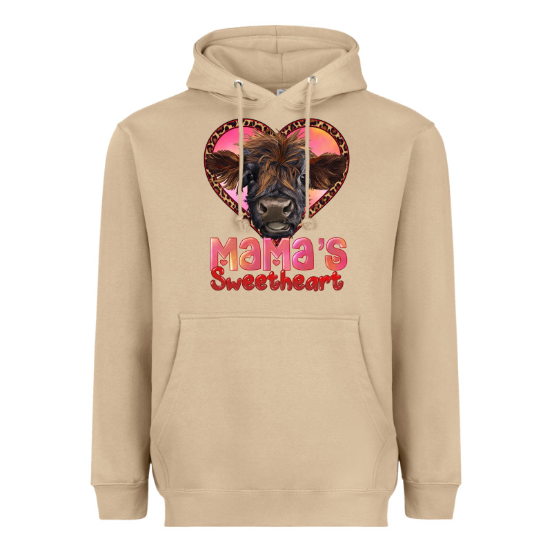 Mama's Sweetheart Highland Calf Heavyweight Hoodie by RanaPortraitStore | Teevron