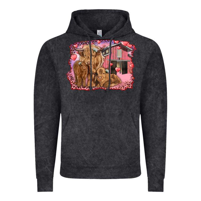 Valentines Day Mama Cow And Baby Cows Vintage Hoodie by RanaPortraitStore | Teevron