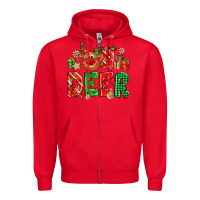 Red Oh deer Reindeer Zipper Hoodie - NancyCooperArtShop