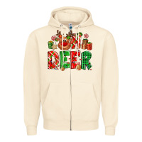 Sandshell Oh deer Reindeer Zipper Hoodie - NancyCooperArtShop