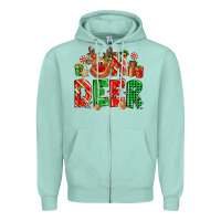 Seafoam Oh deer Reindeer Zipper Hoodie - NancyCooperArtShop