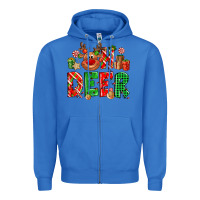 True Royal Oh deer Reindeer Zipper Hoodie - NancyCooperArtShop