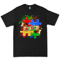 Black autism puzzle pieces Premium Tee - Zillion Design Studio