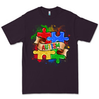 Plum autism puzzle pieces Premium Tee - Zillion Design Studio