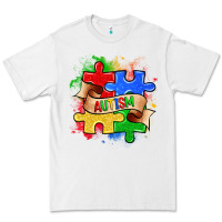 White autism puzzle pieces Premium Tee - Zillion Design Studio