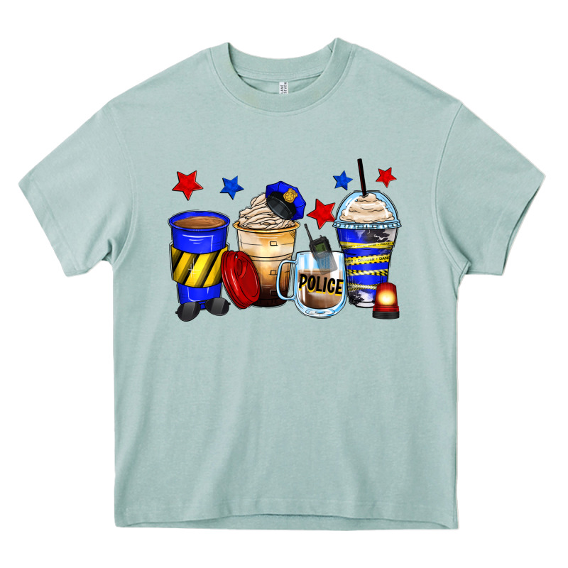 Police Coffee Cups Heavy Core Tee by Zillion Design Studio | Teevron