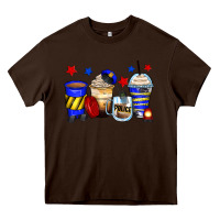 Chocolate Brown police coffee cups Heavy Core Tee - Zillion Design Studio