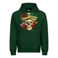 Forest Green Di de los muertos with roses Mexico Urban Hoodie - HowdyJamesFarm
