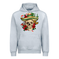 Heather Grey Di de los muertos with roses Mexico Urban Hoodie - HowdyJamesFarm
