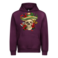 Mauve Wine Di de los muertos with roses Mexico Urban Hoodie - HowdyJamesFarm