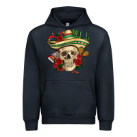 Navy Di de los muertos with roses Mexico Urban Hoodie - HowdyJamesFarm