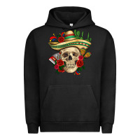 Pigment Black Di de los muertos with roses Mexico Urban Hoodie - HowdyJamesFarm