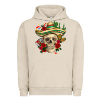 Pigment French Oak Di de los muertos with roses Mexico Urban Hoodie - HowdyJamesFarm