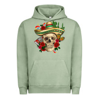 Pigment Oil Green Di de los muertos with roses Mexico Urban Hoodie - HowdyJamesFarm