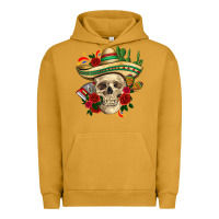 Pigment Peanut Butter Di de los muertos with roses Mexico Urban Hoodie - HowdyJamesFarm