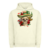 Pigment Pistachio Di de los muertos with roses Mexico Urban Hoodie - HowdyJamesFarm
