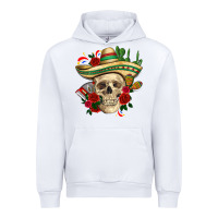 White Di de los muertos with roses Mexico Urban Hoodie - HowdyJamesFarm
