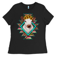 Black heifer cowhide aztec Ladies Tee - JahusDesignShop
