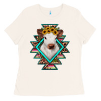 Bone heifer cowhide aztec Ladies Tee - JahusDesignShop