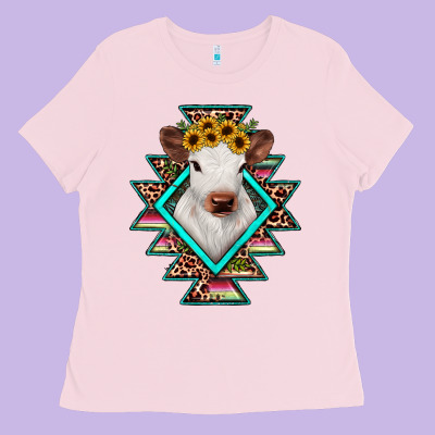 Heifer Cowhide Aztec Ladies Tee Designed By Jahusdesignshop