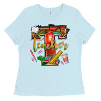 Baby Blue western teacher Ladies Tee - texasbilliewilder