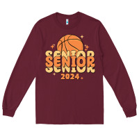 Burgundy basketball senior 2024 Long Sleeve Tee - MaliasSmallBusiness