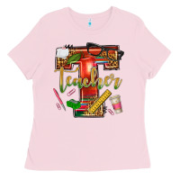 Bubblegum Pink western teacher Ladies Tee - texasbilliewilder