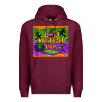 Burgundy bad witch vibes Premium Hoodie - NancyCooperArtShop