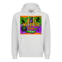 Dove Grey bad witch vibes Premium Hoodie - NancyCooperArtShop