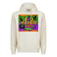 Oatmeal Heather bad witch vibes Premium Hoodie - NancyCooperArtShop