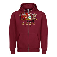 Burgundy love christmas Zipper Hoodie - MaliasSmallBusiness
