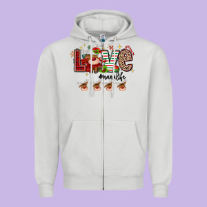 Love Christmas Zipper Hoodie Designed By Maliassmallbusiness