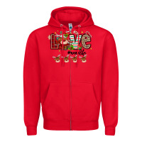 Red love christmas Zipper Hoodie - MaliasSmallBusiness