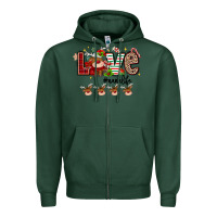 Sports Green love christmas Zipper Hoodie - MaliasSmallBusiness
