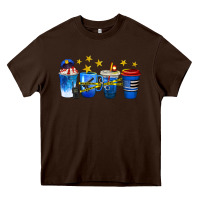 Chocolate Brown police coffee cups Heavy Core Tee - texasbilliewilder