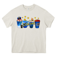 Cream police coffee cups Heavy Core Tee - texasbilliewilder