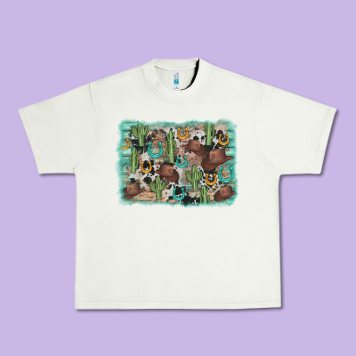 Cactus Cowboy Hat Background Urban Heavy Tee Designed By Adodesignshop